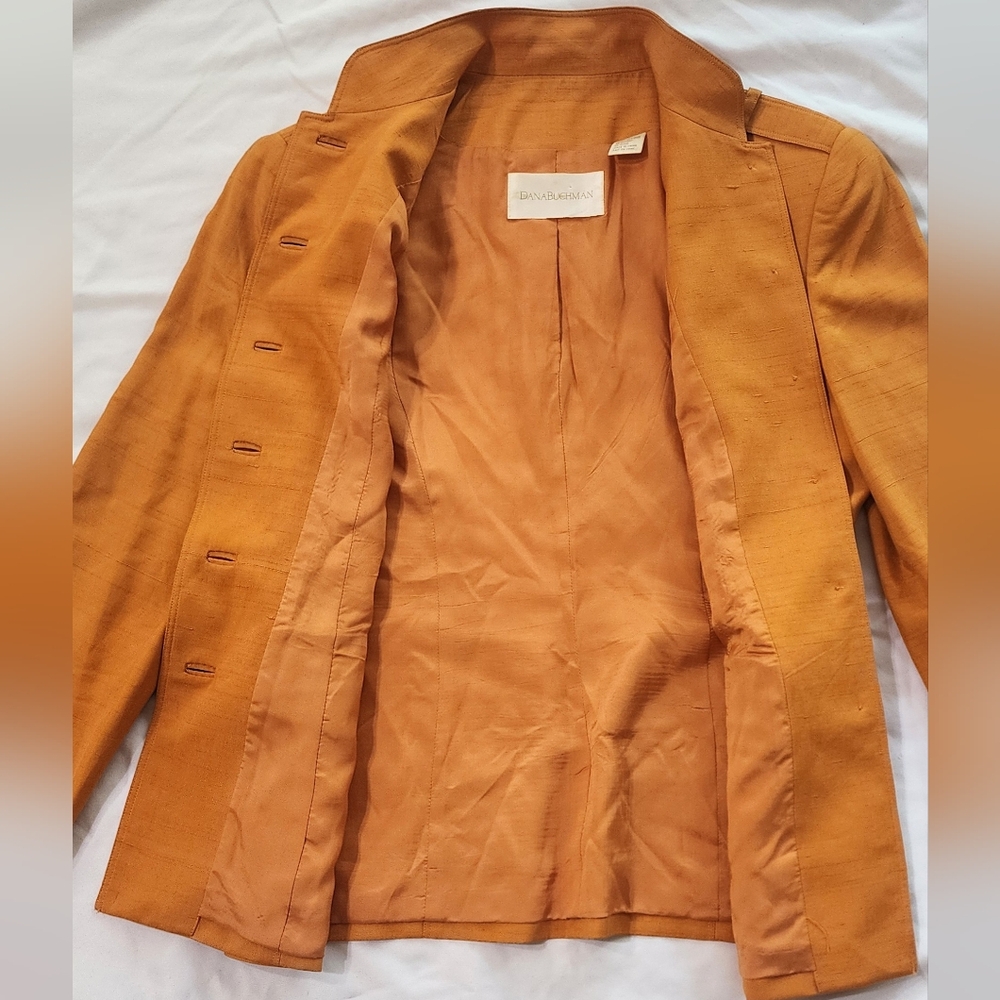 Dana Buchman %100 Silk Blazer Sz 4 - Picture 6 of 10